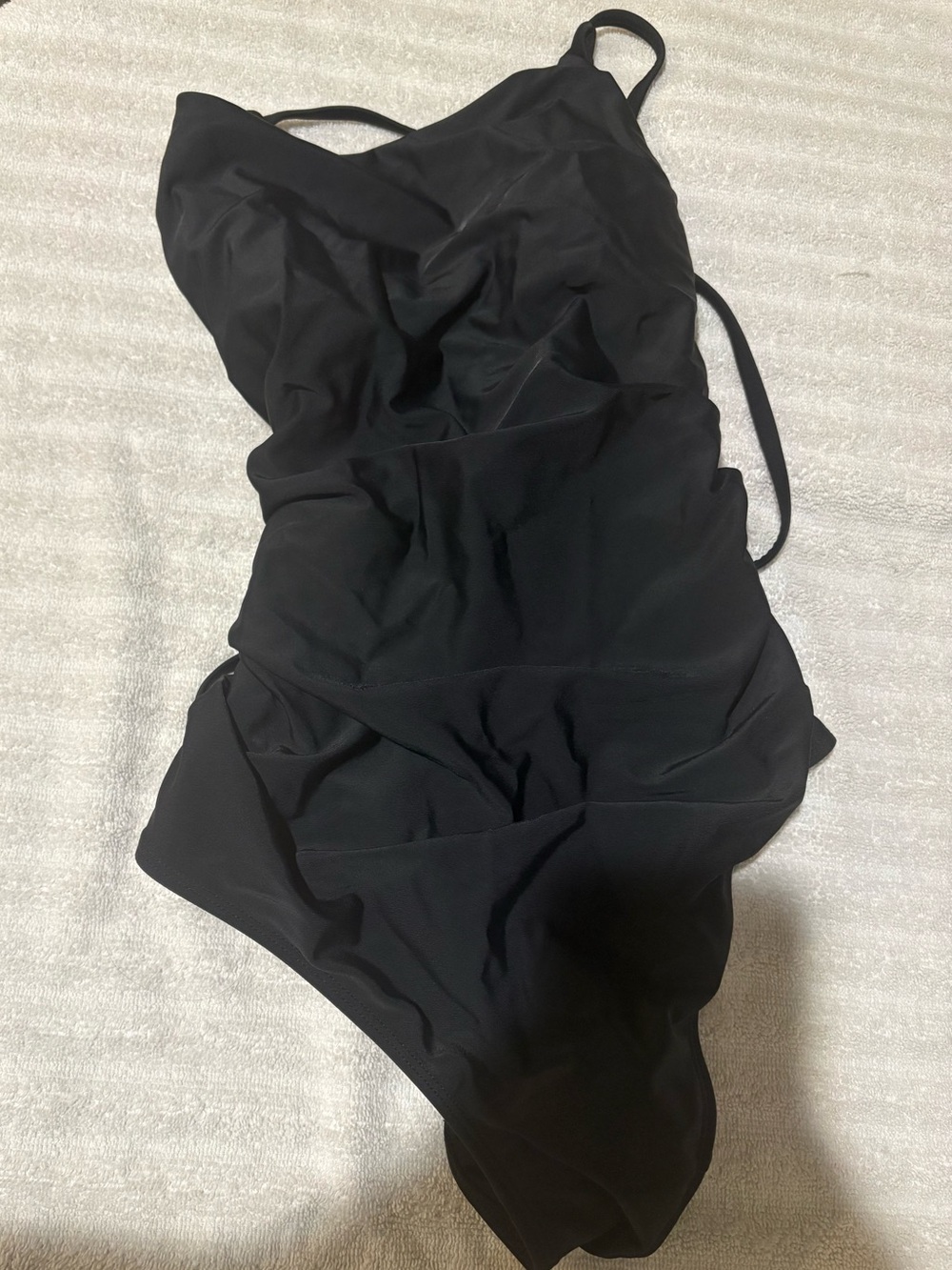 Women’s Black One-Piece Tied Back Swimsuit - Classic Solid
